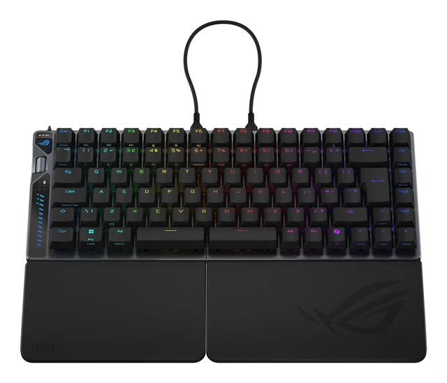 Alt view image 2 of 5 - ASUS ROG Falcata keyboard Gaming USB + RF Wireless + Bluetooth QWERTY Black