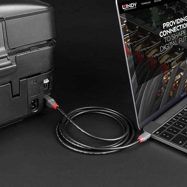 Alt view image 7 of 7 - Lindy 0.5m USB 2.0 Type C to B Cable, Anthra Line 36940