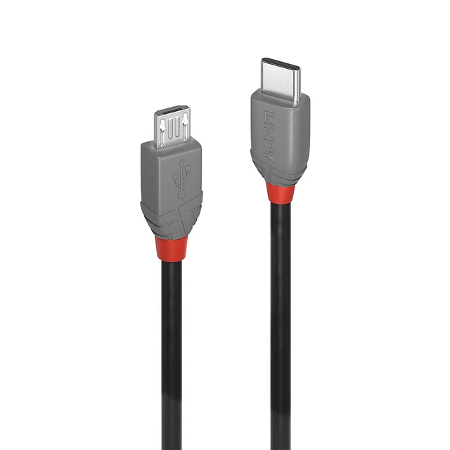 Alt view image 3 of 7 - Lindy 2m USB 2.0 Type C to Micro-B Cable, Anthra Line 36892