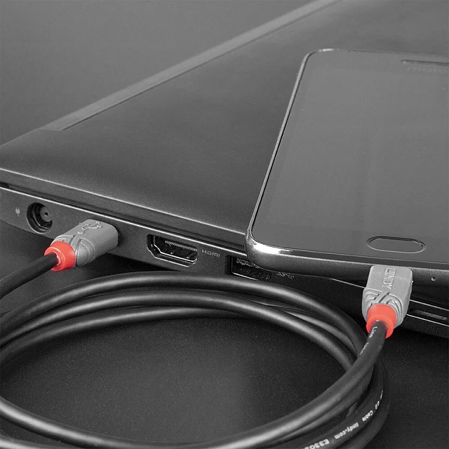 Alt view image 5 of 7 - Lindy 2m USB 2.0 Type C to Micro-B Cable, Anthra Line 36892