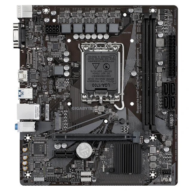 Alt view image 2 of 5 - Gigabyte H610M H V2 Motherboard - Supports Intel Core 14th CPUs, 4+1+1 Hybrid Digital VRM, up to 5600MHz DDR5, 1xPCIe 3.0 M.2, GbE LAN, USB 3.2 Gen 1
