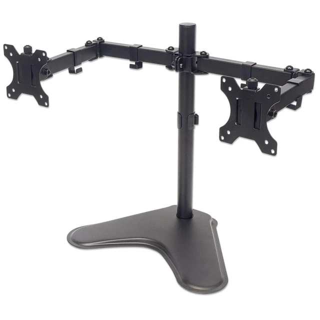 Alt view image 17 of 20 - Manhattan Universal Dual Monitor Stand With Double-Link Swing Arms