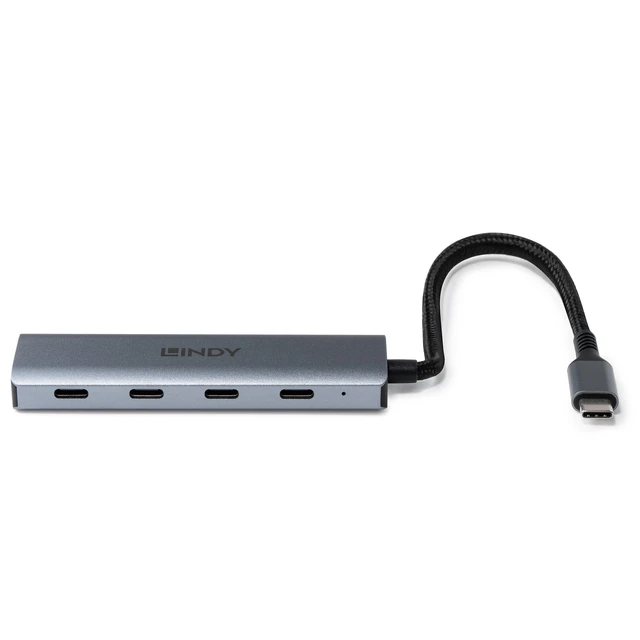 Alt view image 6 of 9 - Lindy 4 Port USB 3.2 Gen 2 Type C Hub - 43414