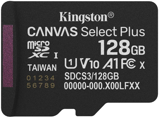 Main image of Kingston Technology Canvas Select Plus 128GB UHS-I V10 microSDXC Memory Card
