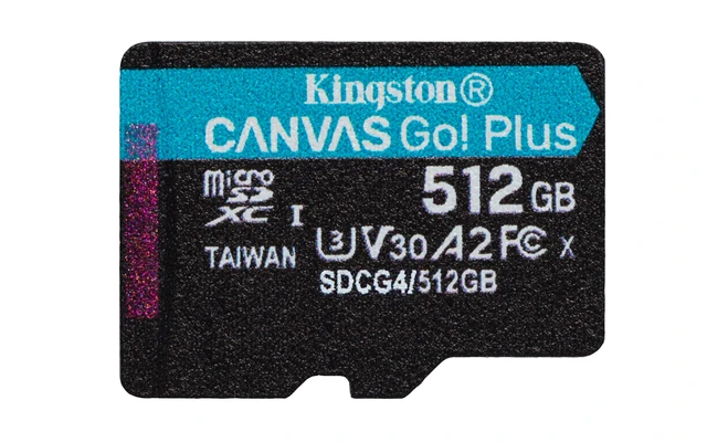 Alt view image 6 of 9 - Kingston Canvas Go Plus microSDXC Memory Card Gen4 200MB/s A2 U3 V30 512GB Single Package Without ADP-SDCG4/512GBSP