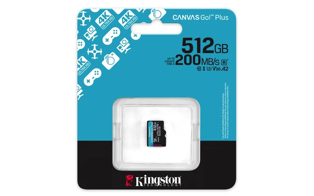 Alt view image 8 of 9 - Kingston Canvas Go Plus microSDXC Memory Card Gen4 200MB/s A2 U3 V30 512GB Single Package Without ADP-SDCG4/512GBSP