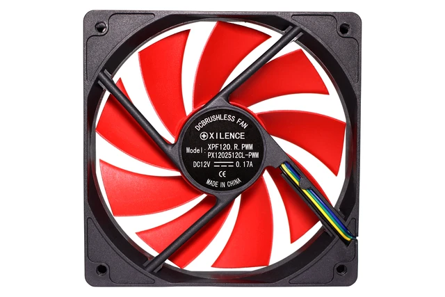 Alt view image 3 of 5 - Xilence XPF120.R.PWM Computer case Fan 12 cm Black, Red