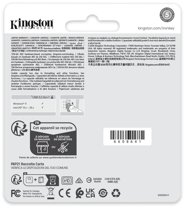 Alt view image 5 of 5 - Kingston Technology IronKey 32GB Locker Plus 50 G2, FIPS 197, AES-256