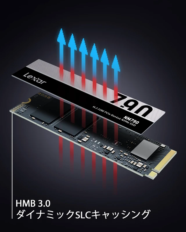Alt view image 12 of 13 - M.2 4TB Lexar NM790 High Speed NVMe PCIe4.0 x 4