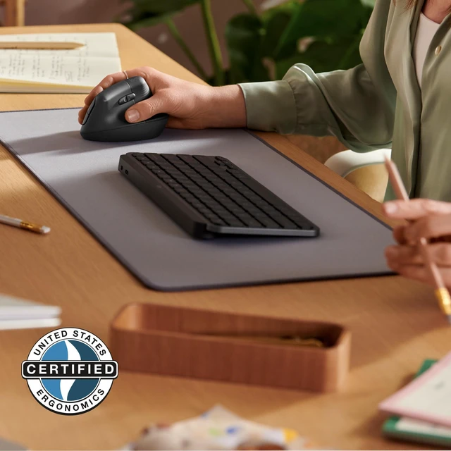 Alt view image 11 of 11 - Logitech Lift for Business - Vertical mouse - ergonomic - 6 buttons - wireless - Bluetooth, 2.4 GHz - Logitech Logi Bolt