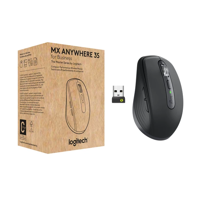Alt view image 2 of 6 - Logitech MX Anywhere 3S for Business - Mouse - right-handed - optical - 6 buttons - wireless - Bluetooth - Logitech Logi
