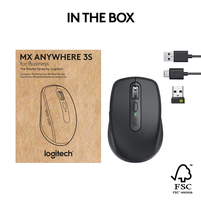 Alt view image 4 of 6 - Logitech MX Anywhere 3S for Business - Mouse - right-handed - optical - 6 buttons - wireless - Bluetooth - Logitech Logi
