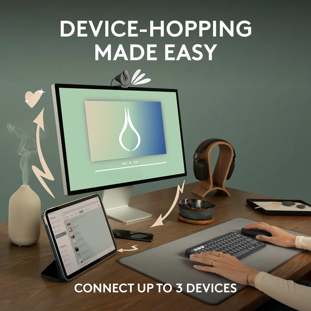 Alt view image 4 of 5 - Logitech Pebble 2 M350s mouse Ambidextrous RF Wireless + Bluetooth Optical 4000 DPI