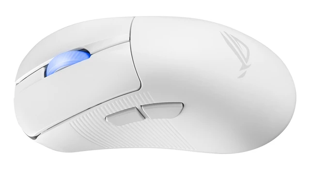 Alt view image 4 of 5 - ASUS ROG Keris II Ace Wireless AimPoint White mouse Right-hand RF Wireless + Bluetooth + USB Type-A Optical 42000 DPI