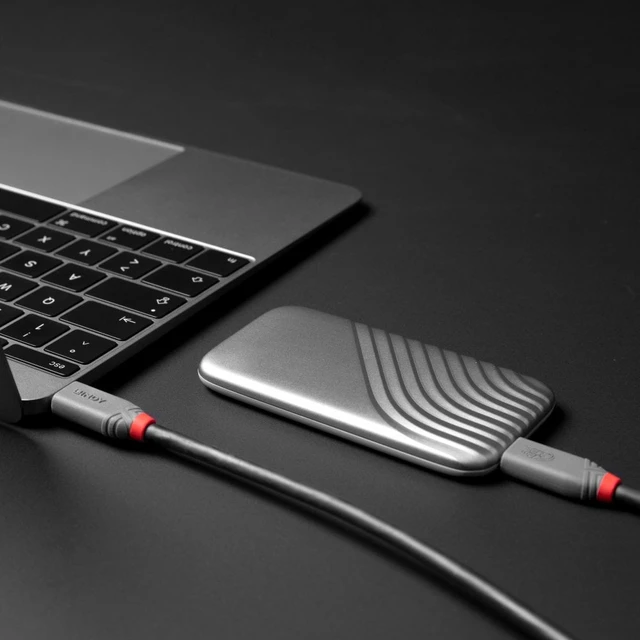 Alt view image 8 of 8 - Lindy 2m USB 4 240W Type C Cable, Anthra Line - 36958