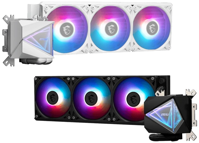 Alt view image 12 of 12 - MSI MAG CORELIQUID I360 AIO CPU Liquid Cooler - Enlarged Copper Cold Plate, ARGB Blockhead & LDB Fans, Dual-Chamber Water Block, Split-Flow Radiator, Mystic Light Supported - Intel & AMD Compatible