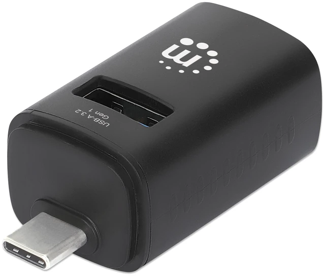 Main image of Manhattan USB-C 3-Port Hub, ULTRA COMPACT, 3x USB-A Ports (1x 5 Gbps USB 3.2 Gen1 aka USB 3.0, 3 x 480 Mbps USB 2.0), USB powered (no external power supply required)