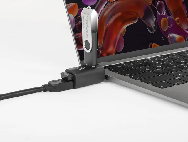 Alt view image 2 of 5 - Manhattan USB-C 3-Port Hub, ULTRA COMPACT, 3x USB-A Ports (1x 5 Gbps USB 3.2 Gen1 aka USB 3.0, 3 x 480 Mbps USB 2.0), USB powered (no external power supply required)