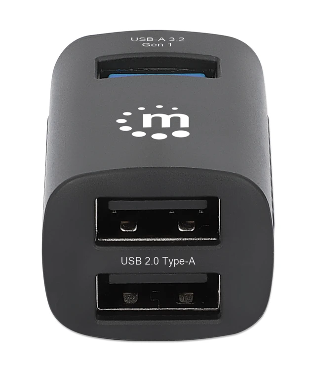 Alt view image 4 of 5 - Manhattan USB-C 3-Port Hub, ULTRA COMPACT, 3x USB-A Ports (1x 5 Gbps USB 3.2 Gen1 aka USB 3.0, 3 x 480 Mbps USB 2.0), USB powered (no external power supply required)