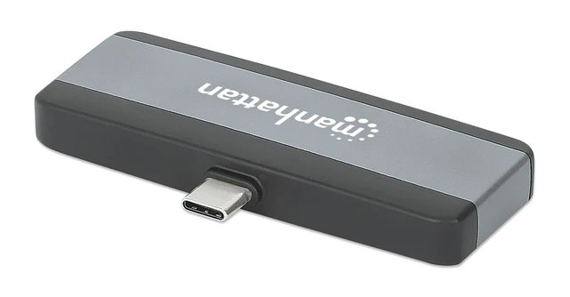 Alt view image 5 of 5 - Manhattan USB-C Travel Dock/Hub, Ports (x4): HDMI, USB-A, USB-C and 3.5mm audio, With Power Delivery (100W) to USB-C Port, USB powered (no external power supply required)