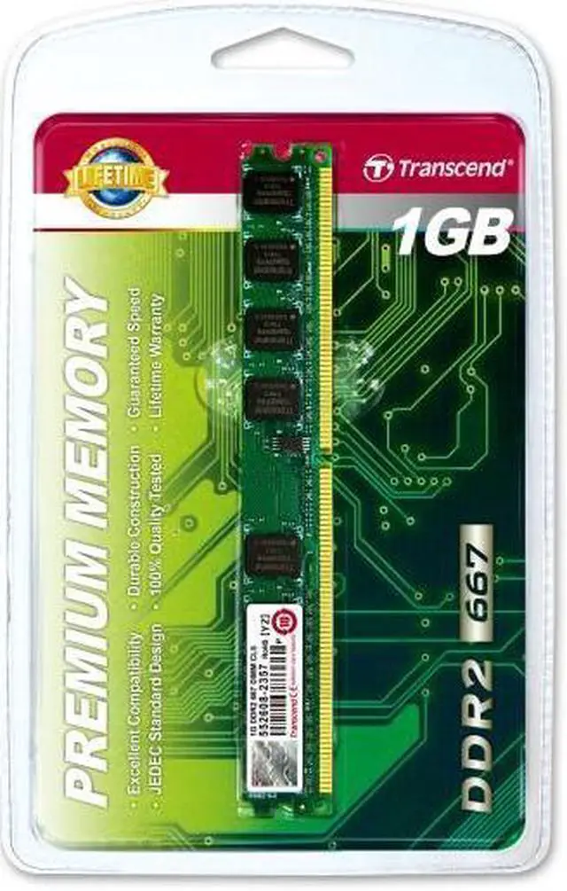 Alt view image 6 of 12 - Transcend JM667QLU-1G JetRAM 1GB DDR2 SDRAM Memory Module