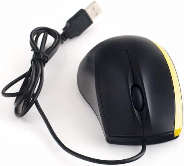 Alt view image 4 of 6 - NEON 3D Optical Mouse Dual-Button with Scrool-Wheel. Black With a Yellow Stripe Model NEO-865A-MSE