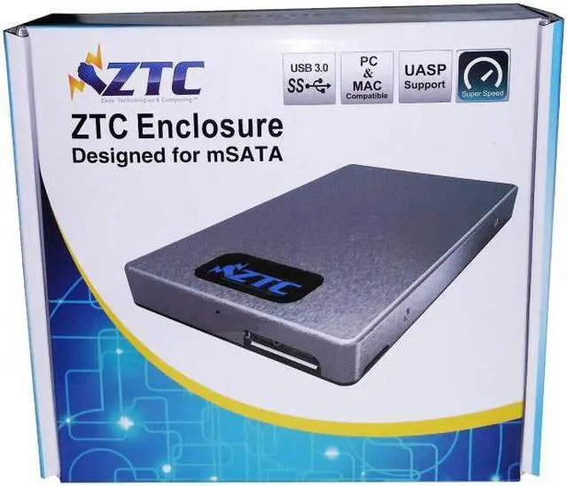 Alt view image 6 of 6 - ZTC Sky Board mSATA to USB3.0 SSD Enclosure Adapter Case - Model ZTC-EN002 - Silver