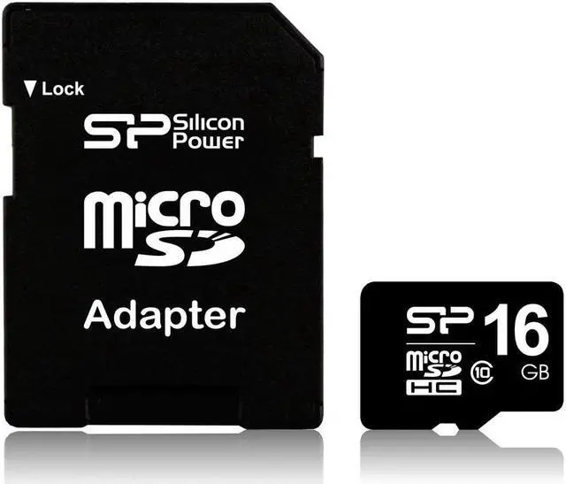 Alt view image 2 of 7 - Silicon Power 16GB microSD Memory Card SDHC Class 10 w/ SD adapter Model SP016GBSTH010V10SP