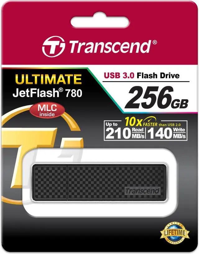 Alt view image 2 of 6 - 256GB Transcend JetFlash 780 Ultra-fast USB3.0 Flash Drive (up to 210MB/sec)