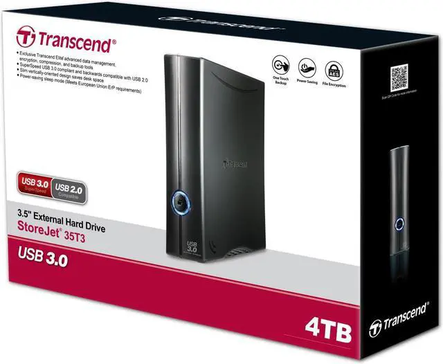 Alt view image 5 of 8 - Transcend StoreJet 35T3 4 TB 3.5" External Hard Drive