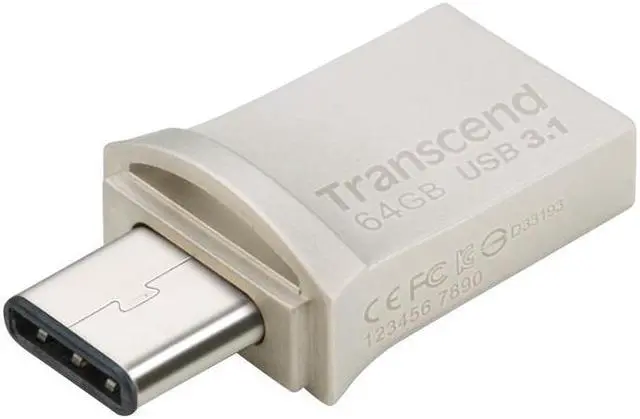 Alt view image 2 of 10 - 64GB Transcend JetFlash 890S OTG Flash Drive with USB3.1 and USB Type-C Connectors