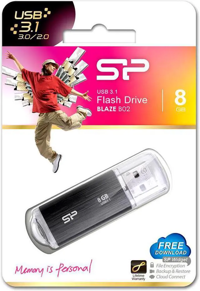 Alt view image 3 of 4 - 8GB Silicon Power Blaze B02 USB3.1 Flash Drive Black