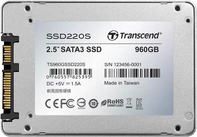 Alt view image 7 of 8 - Transcend SSD220S 2.5" 960GB SATA III TLC Internal Solid State Drive (SSD) TS960GSSD220S