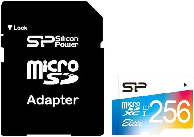 Main image of 256GB Silicon Power Elite microSDXC CL10 UHS-1 85MB/sec Colorful Memory Card With Adapter