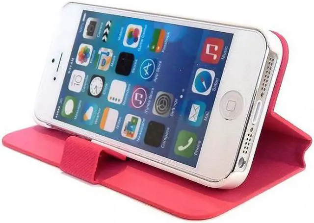 Alt view image 3 of 6 - NEON Drive Pink iPhone 5 Flip Cover with Auto-Sleep Function Model IPH5-FLI-PK