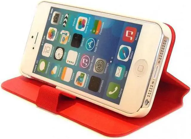 Alt view image 3 of 6 - NEON Drive Red iPhone 5 Flip Cover with Auto-Sleep Function Model IPH5-FLI-RD