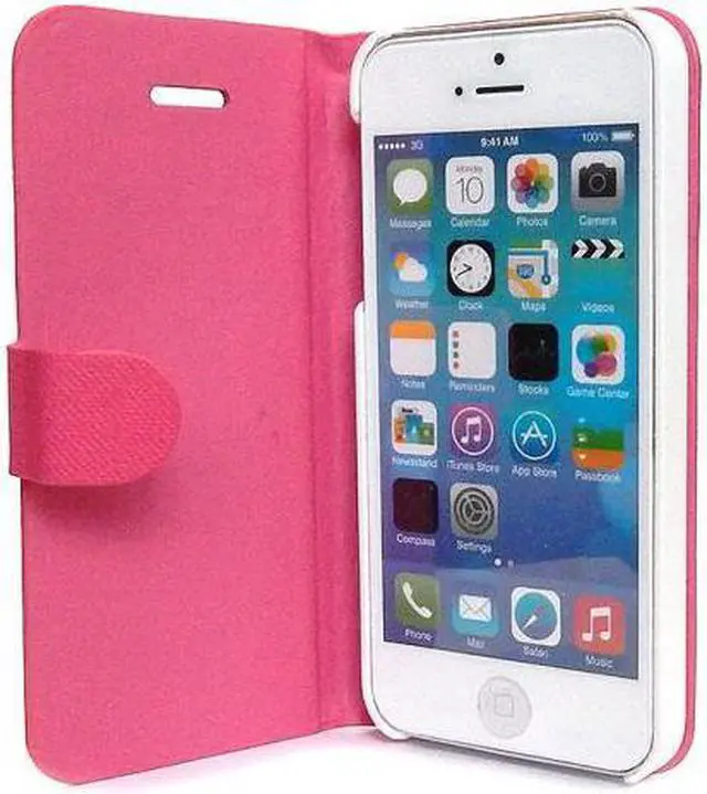 Alt view image 2 of 6 - NEON Drive Pink iPhone 5 Flip Cover with Auto-Sleep Function Model IPH5-FLI-PK