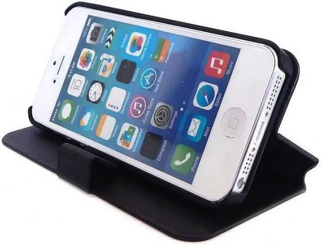 Alt view image 3 of 6 - NEON Drive Black iPhone 5 Flip Cover with Auto-Sleep Function Model IPH5-FLI-BK