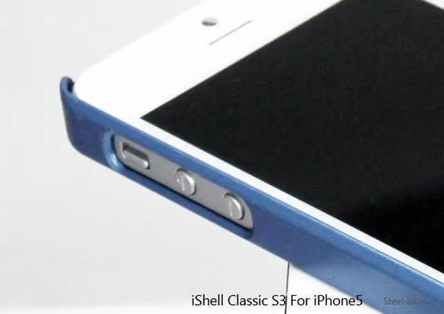 Main image of Shield classic iShell Blue Steel Snap-On Case + High Quality Screen Protector for iPhone 5 Model CS-APP-iP5-STBL