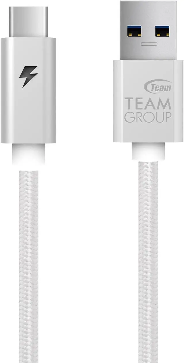 Main image of Team USB3.1 to USB Type-C Metallic Cable 100cm Silver (w/LED Charging Indicator)