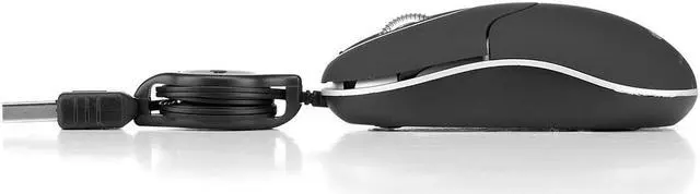 Alt view image 4 of 8 - NGS Sin - Optical Mouse with Retractable USB Cable and Scroll-wheel, 1000 DPI - Black