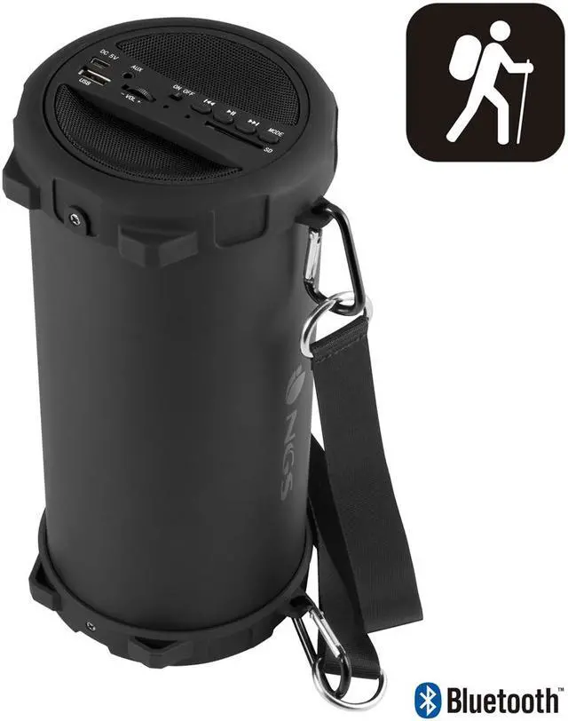 Alt view image 3 of 5 - NGS Roller Flow 20W Bluetooth Speaker with FM Radio, USB Port, AUX Input and MicroSD Slot