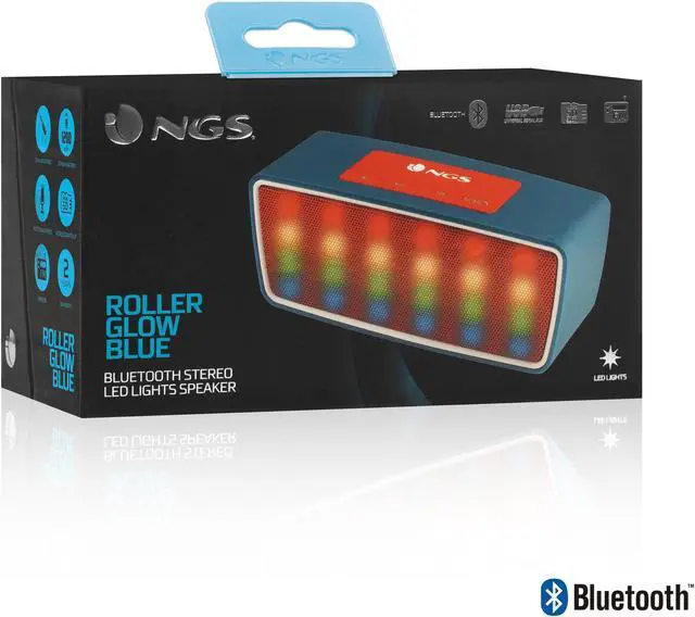 Alt view image 4 of 4 - NGS Bluetooth Speaker 3W Roller Glow Blue