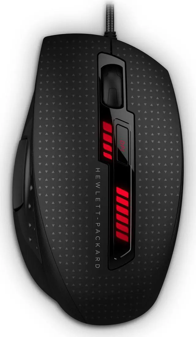 Alt view image 2 of 8 - HP X9000 J6N88AA#ABL Black 6 Buttons 1 x Wheel USB Wired Laser Mouse