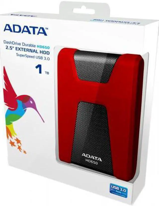 Alt view image 4 of 14 - ADATA Durable Series HD650: 2TB Black External USB 3.1 Portable Hard Drive Gaming Console Compatible