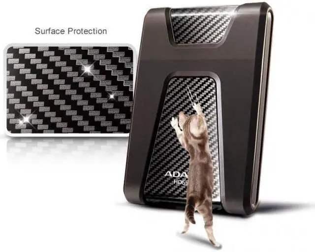 Alt view image 5 of 14 - ADATA Durable Series HD650: 2TB Black External USB 3.1 Portable Hard Drive Gaming Console Compatible