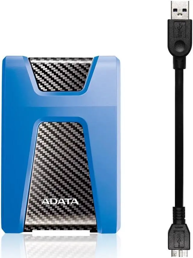 Alt view image 4 of 15 - ADATA Durable Series HD650: 2TB Blue External USB 3.1 Portable Hard Drive Gaming Console Compatible