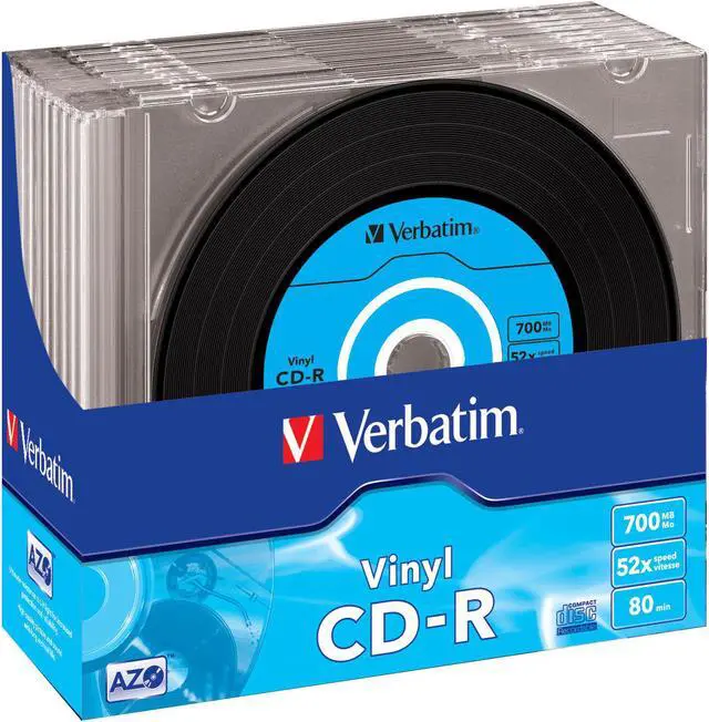 Main image of Verbatim 52X CD-R AZO Data 700MB 10-Pack Slim Jewel Case Box