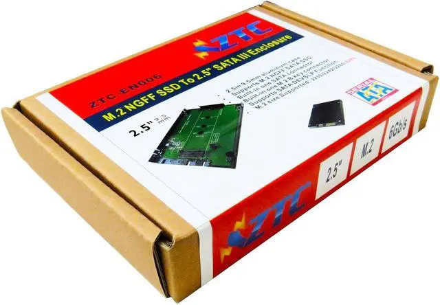 Alt view image 3 of 5 - ZTC Sky 2.5" Enclosure M.2 (NGFF) SSD to SATA III Board Adapter. Multi Size Fit with High Speed 6.0GB/s. Model ZTC-EN006