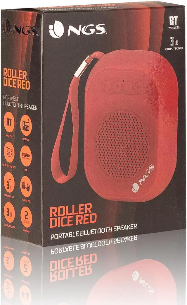 Alt view image 4 of 4 - NGS 3W Bluetooth Speaker - Roller Dice Red